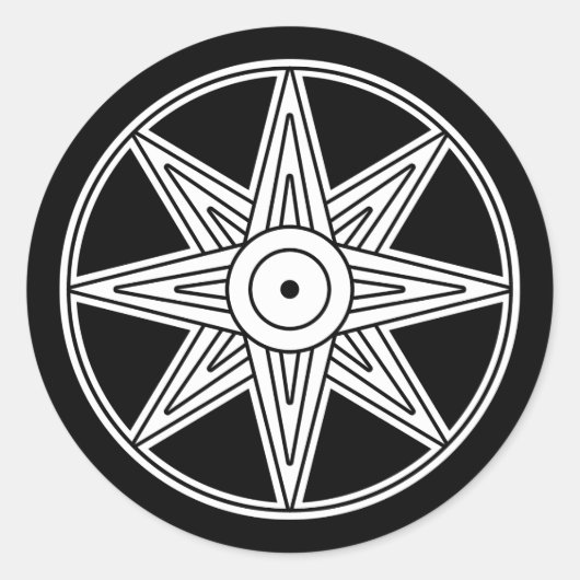 Sticker Rond Symbole étoile de l'Inanna (Devant)