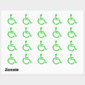 Sticker Rond Symbole fauteuil roulant (Feuille)