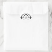 Sticker Rond Symbole Fleur de Lotus en fleurs blanches (Sac)