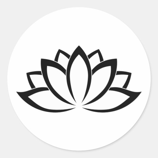 Sticker Rond Symbole Fleur de Lotus en fleurs blanches (Devant)