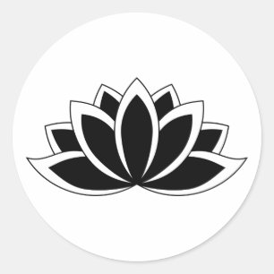 Sticker Rond Symbole Fleur de Lotus en floraison