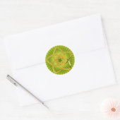 Sticker Rond Symbole Fleur Vénus / OR | vert clair (Enveloppe)