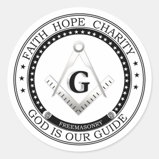 Sticker Rond Symbole franc-maçonnerie (Devant)