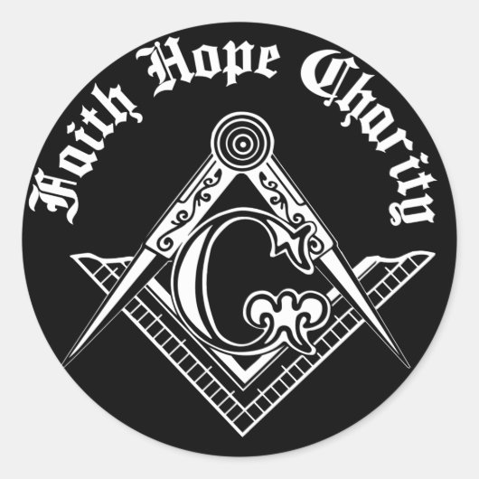 Sticker Rond Symbole franc-maçonnerie (Devant)