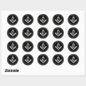 Sticker Rond Symbole franc-maçonnerie (Feuille)