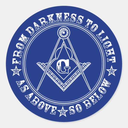 Sticker Rond Symbole franc-maçonnerie classique collant rond (Devant)