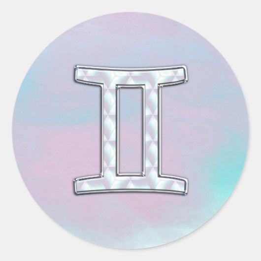 Sticker Rond Symbole Gemini de style perle (Devant)