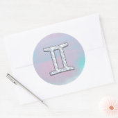 Sticker Rond Symbole Gemini de style perle (Enveloppe)