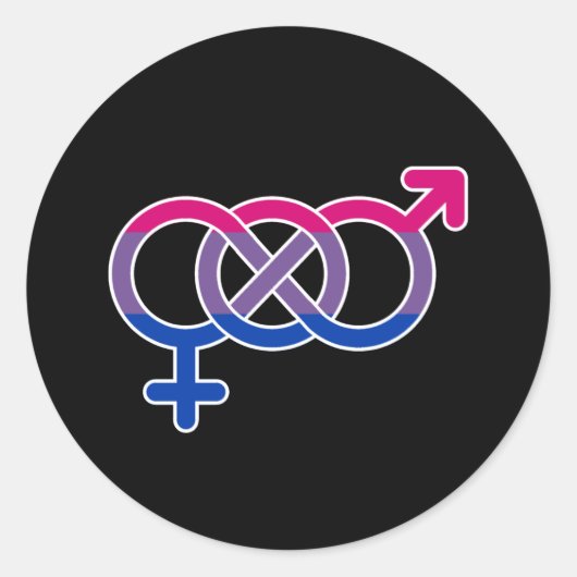 Sticker Rond Symbole genre de bisexualité (Devant)