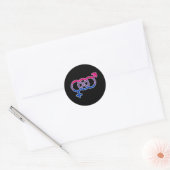Sticker Rond Symbole genre de bisexualité (Enveloppe)