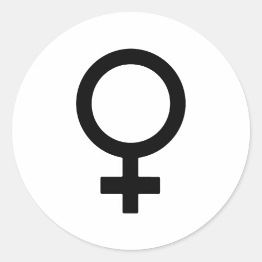 Sticker Rond Symbole genre féminin (Devant)