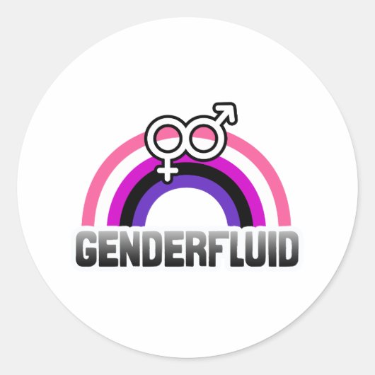 Sticker Rond Symbole genre fluide (Devant)