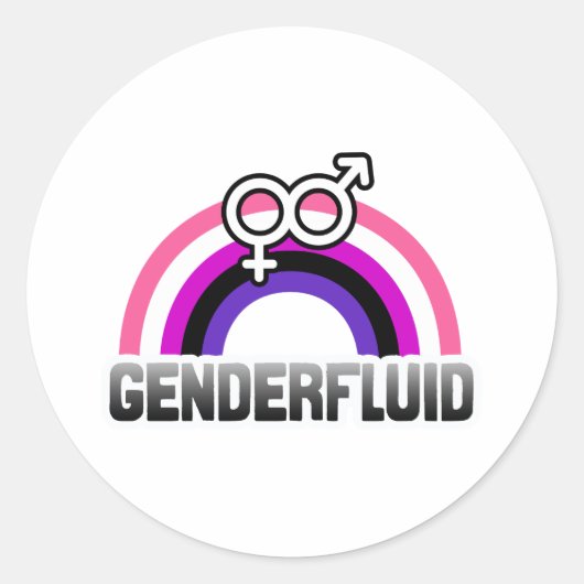Sticker Rond Symbole genre fluide (Devant)
