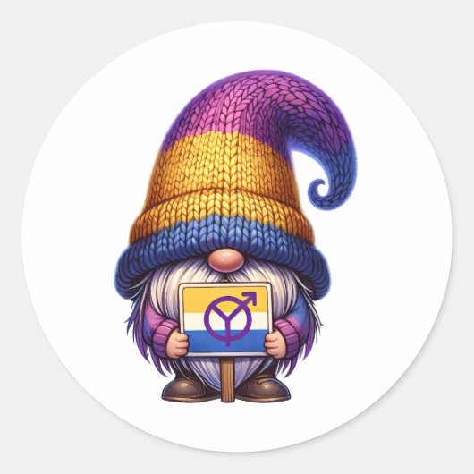 Sticker Rond SYMBOLE GnomE DE FIERTÉ (Devant)