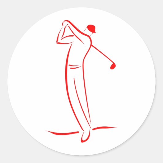 Sticker Rond symbole golfer zazzle (Devant)