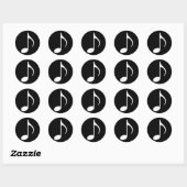Sticker Rond symbole graphique de note musicale (Feuille)