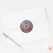 Sticker Rond symbole grec ancien bois motif ethnique soleil scu (Enveloppe)
