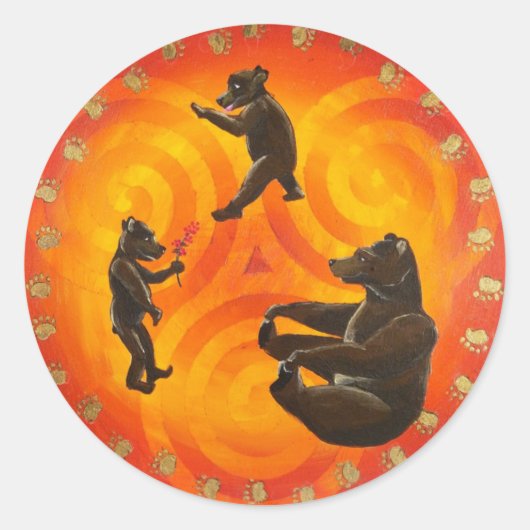 Sticker Rond Symbole Hex de Mama Bear Animal Guide (Devant)