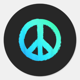 Sticker Rond Symbole hippie Logo anti-guerre Logo de paix
