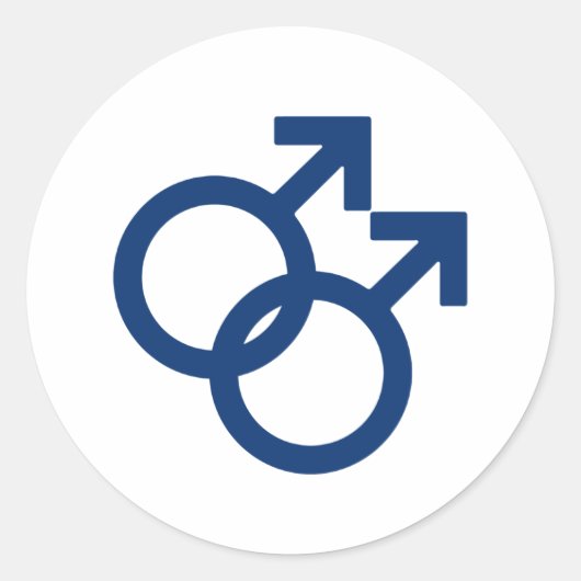 Sticker Rond SYMBOLE HOMME Gay MLM (Devant)