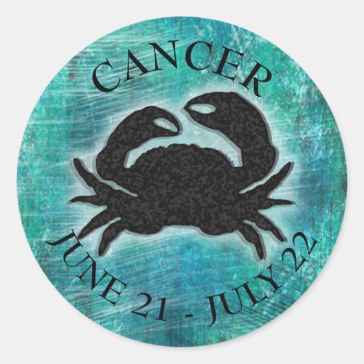 Sticker Rond Symbole Horoscope Cancer Crabe (Devant)