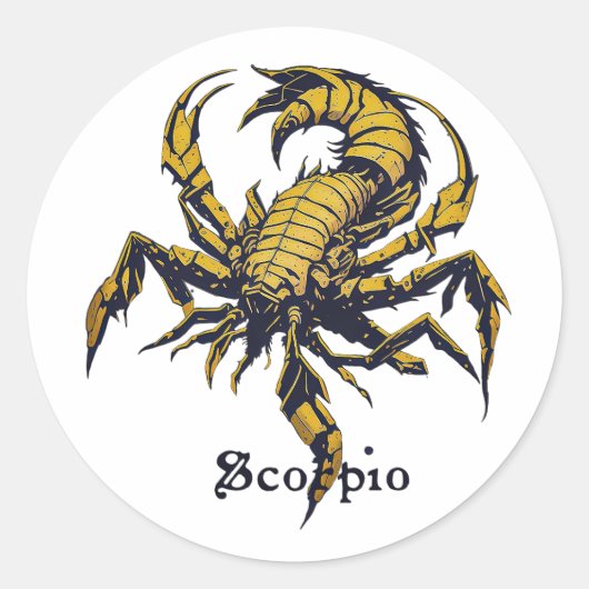 Sticker Rond Symbole Horoscope Scorpio (Devant)