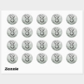 Sticker Rond SYMBOLE Horoscope Taurus Zodiaque Astrologie (Feuille)