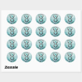 Sticker Rond SYMBOLE Horoscope Taurus Zodiaque Astrologie (Feuille)