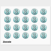 Sticker Rond SYMBOLE Horoscope Taurus Zodiaque Astrologie (Feuille)