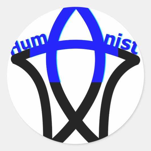 Sticker Rond Symbole humaniste (Devant)
