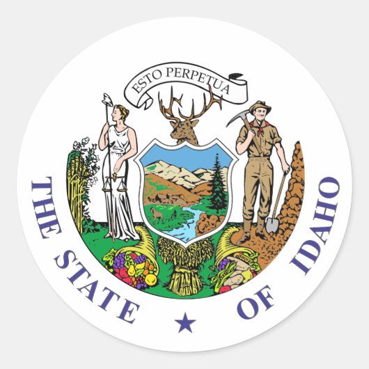 Sticker Rond Symbole Idaho (Devant)