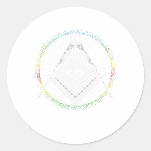 Sticker Rond Symbole illuminati triangle maçonnique Conspiratio (Devant)