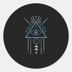 Sticker Rond Symbole illuminati triangle maçonnique Dreamcatche