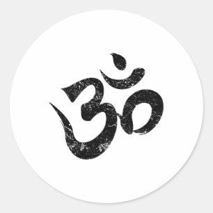 Sticker Rond Symbole indien de yoga spirituel de méditation Om
