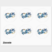Sticker Rond Symbole infini de papillons Morpho bleus (Feuille)