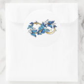 Sticker Rond Symbole infini de papillons Morpho bleus (Sac)