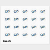 Sticker Rond Symbole infini de papillons Morpho bleus (Feuille)