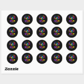 Sticker Rond Symbole infini de sensibilisation et d'acceptation (Feuille)