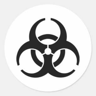Sticker Rond Symbole international d'alerte aux dangers biologi