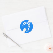 Sticker Rond Symbole international d'autocollant pour le sourd (Enveloppe)