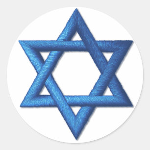 Sticker Rond Symbole israélien juif d'étoile de David