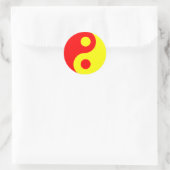 Sticker Rond Symbole jaune et rouge du Yang (Sac)