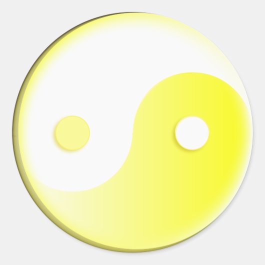 Sticker Rond Symbole Jaune/Jang Jaune brillant (Devant)