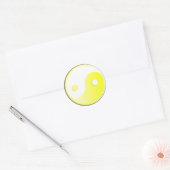 Sticker Rond Symbole Jaune/Jang Jaune brillant (Enveloppe)