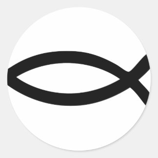 Sticker Rond symbole jésus poisson