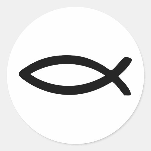 Sticker Rond symbole jésus poisson (Devant)
