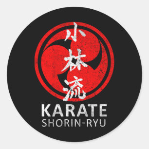 Sticker Rond Symbole karaté Shorin Ryu Kanji Japon Martial Art 