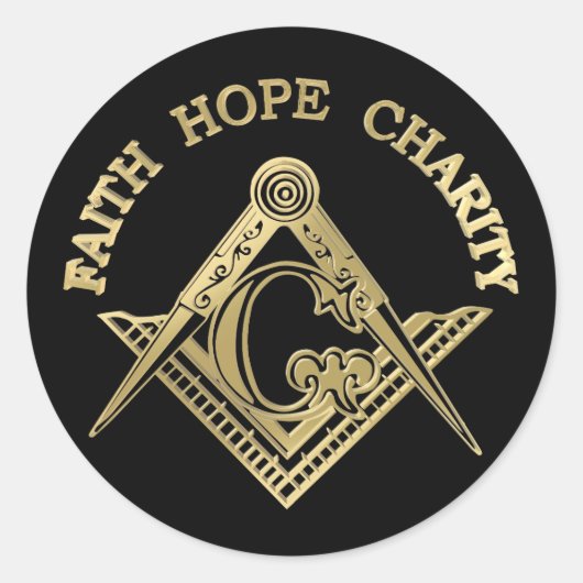Sticker Rond Symbole maçonnique (Devant)
