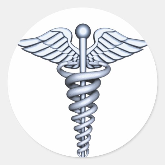 Sticker Rond Symbole Médicale Argent (Devant)