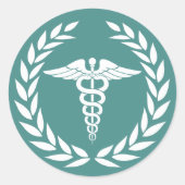 Sticker Rond Symbole Médicale de Caduceus Nursing (Devant)
